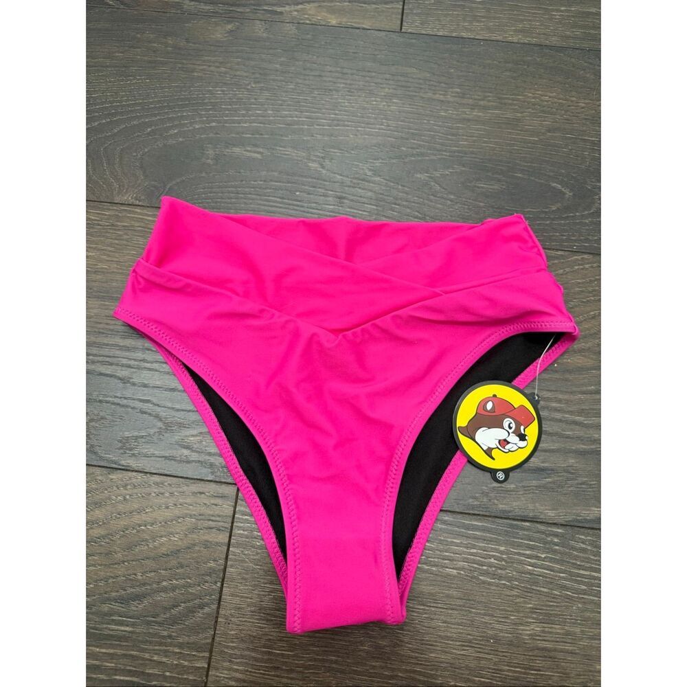 Bucees Women’s Small Hot Pink Crossover Bikini Bottom New